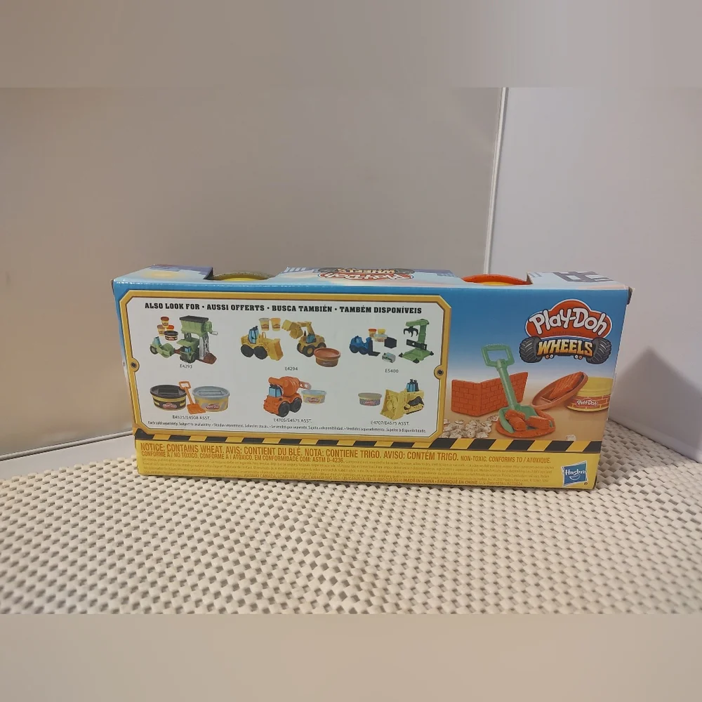 Play-Doh Wheels Building Compound w/Mold Covers: Brick & Stone, Brown & Gray NWT